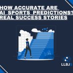 AI analyzing sports data to predict outcomes with fans celebrating a win